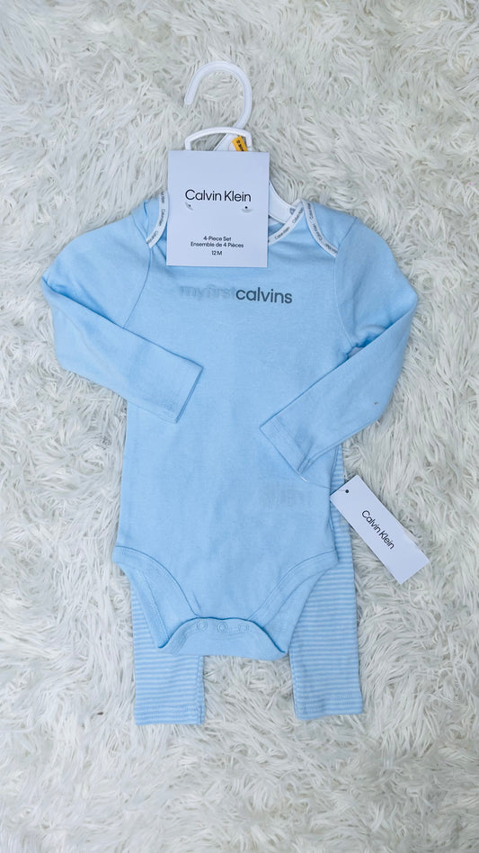 Conjunto 4 piezas azul Calvin Klein 12 meses, 18 meses