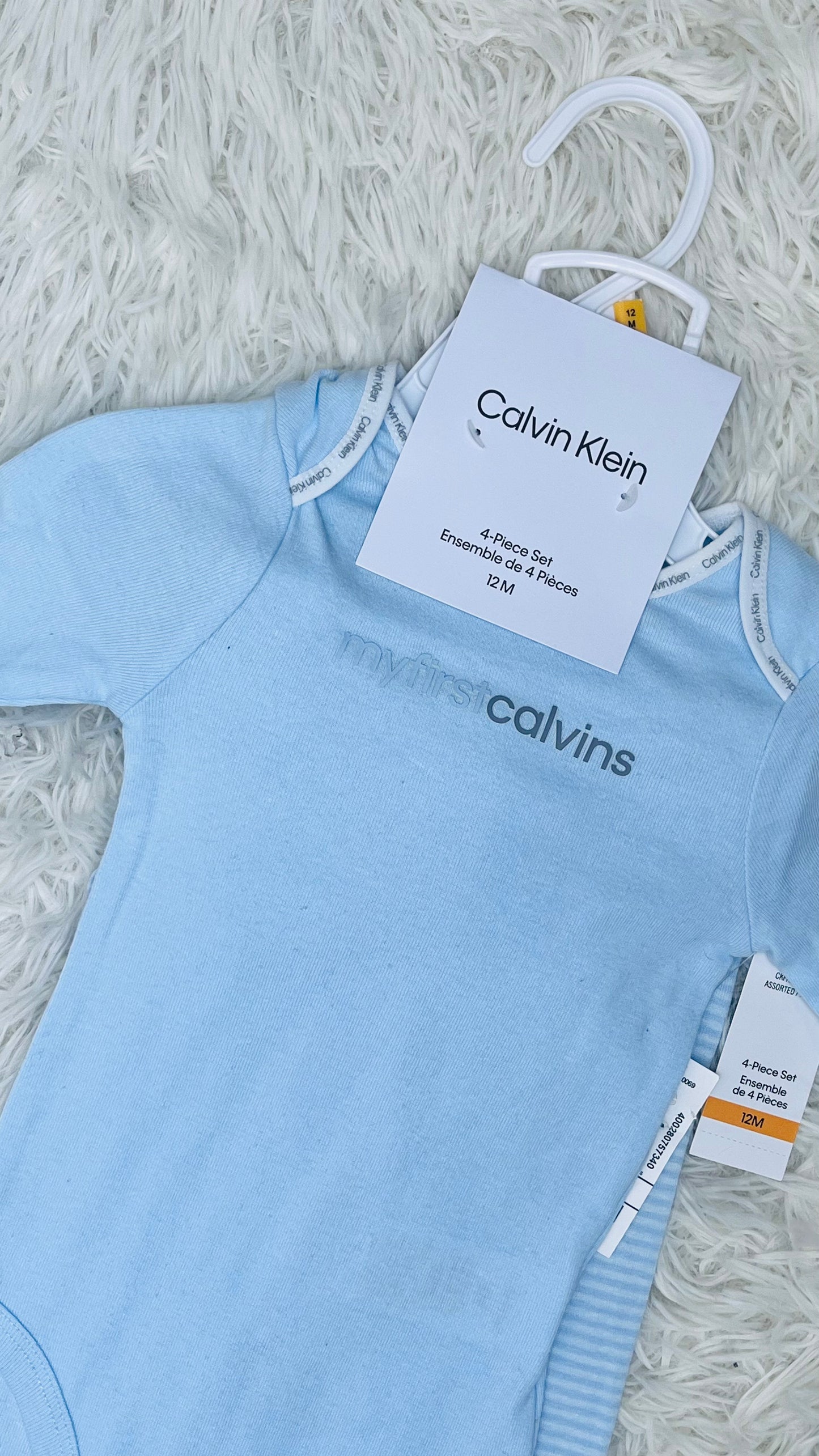 Conjunto 4 piezas azul Calvin Klein 12 meses, 18 meses