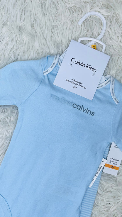 Conjunto 4 piezas azul Calvin Klein 12 meses, 18 meses