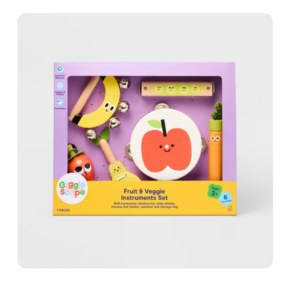 SOBRE PEDIDO Fruit & Veggie Instruments Set - 6pc - Gigglescape™: Music Toys, Instrumental Play, Musical Instruments for Kids