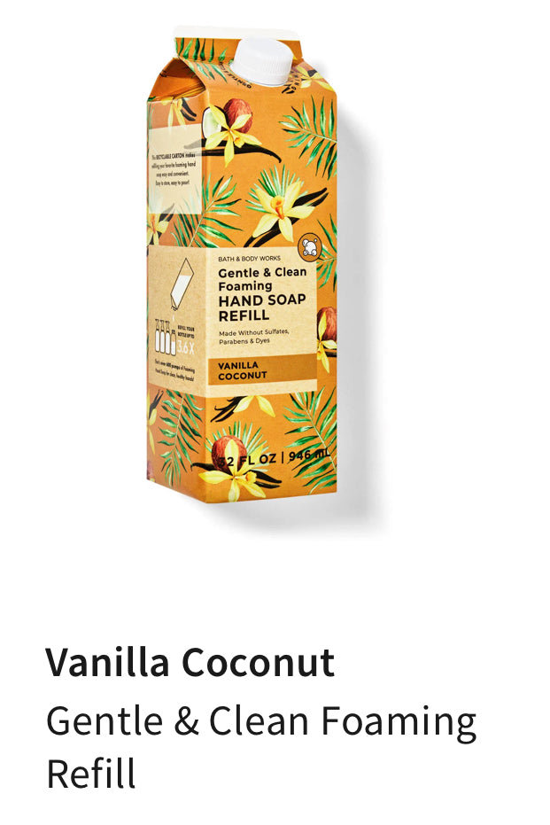 Refill Foaming Hand Soap BBW Vanilla Coconut