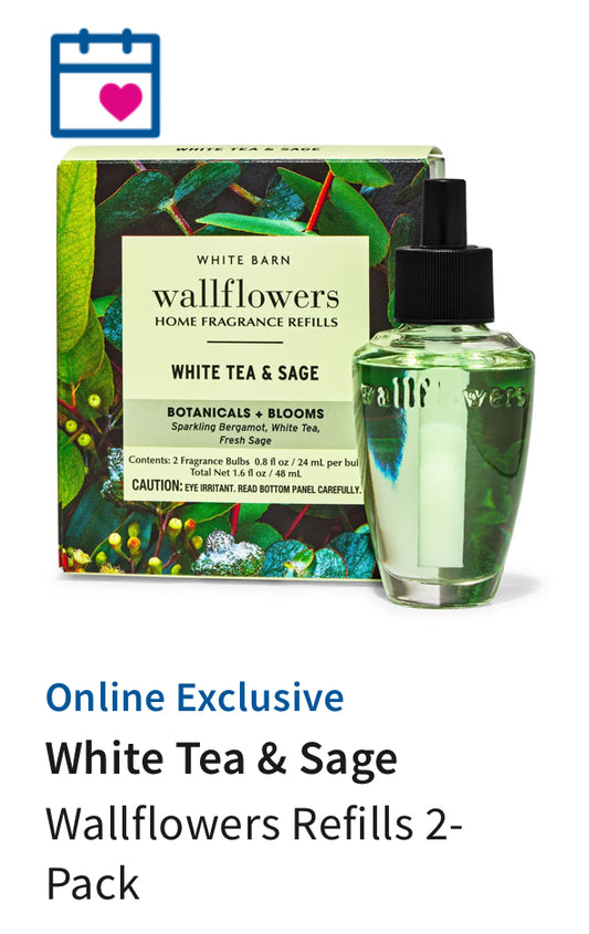 Wallflower 2-pack BBW White Tea and Sage