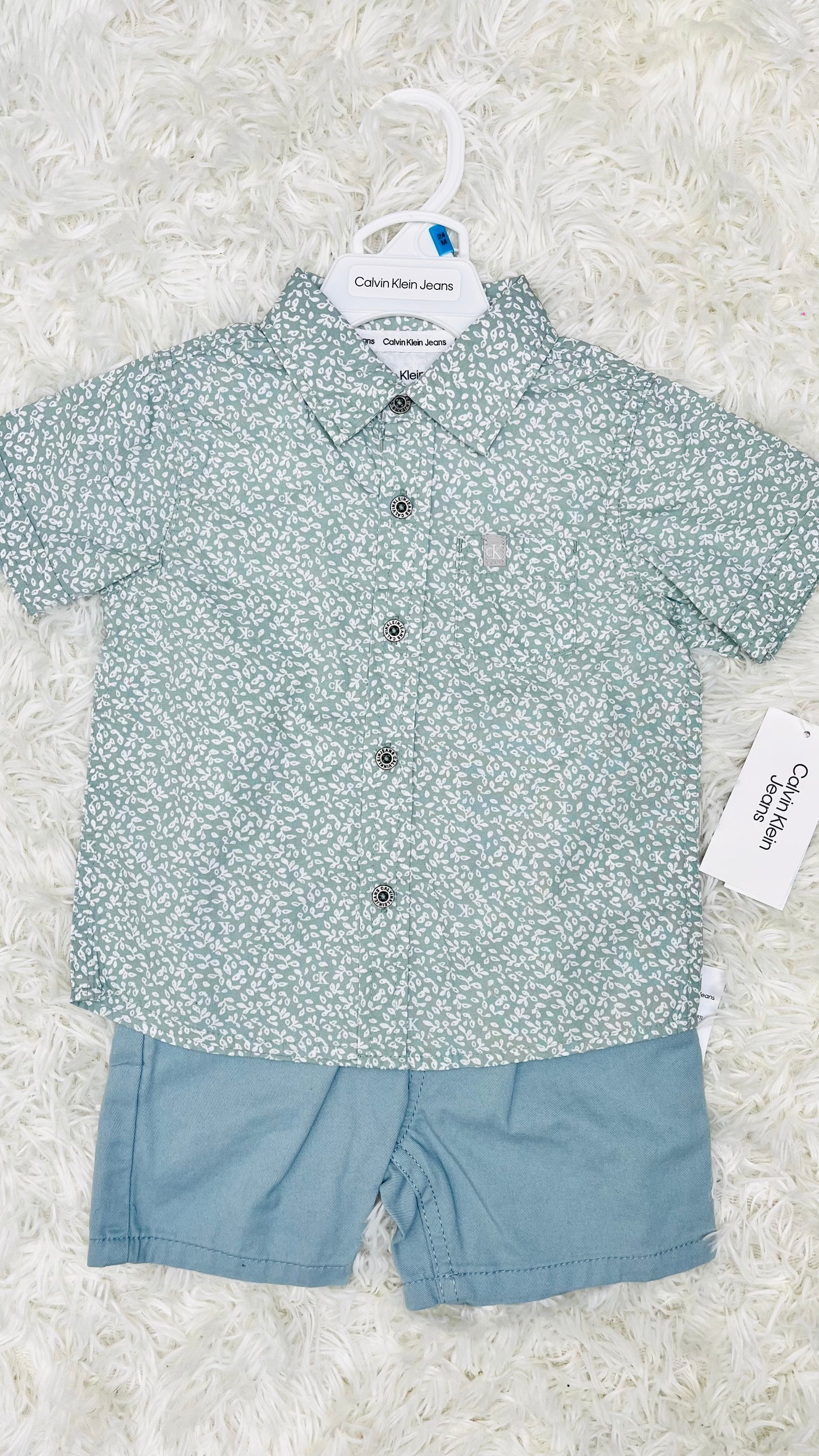 Conjunto 2 piezas verde Calvin Klein 24 meses