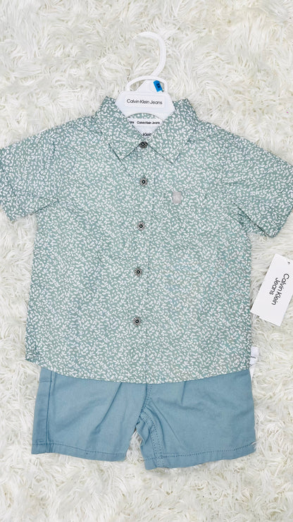 Conjunto 2 piezas verde Calvin Klein 24 meses