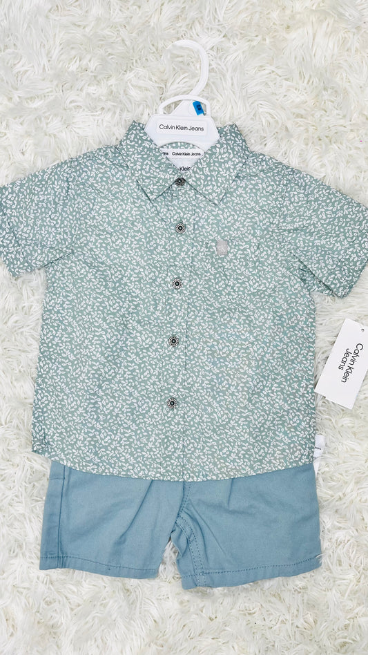 Conjunto 2 piezas verde Calvin Klein 24 meses