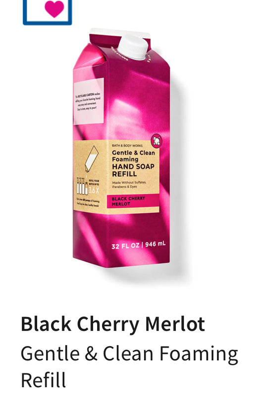 Refill Foaming Hand Soap BBW Black Cherry Merlot