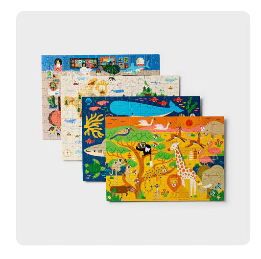 4 Pack Jigsaw Puzzles 100-200pcs - Gigglescape™: Kids, 100 Piece, Ages 6+, Fantasy Theme, Problem Solving