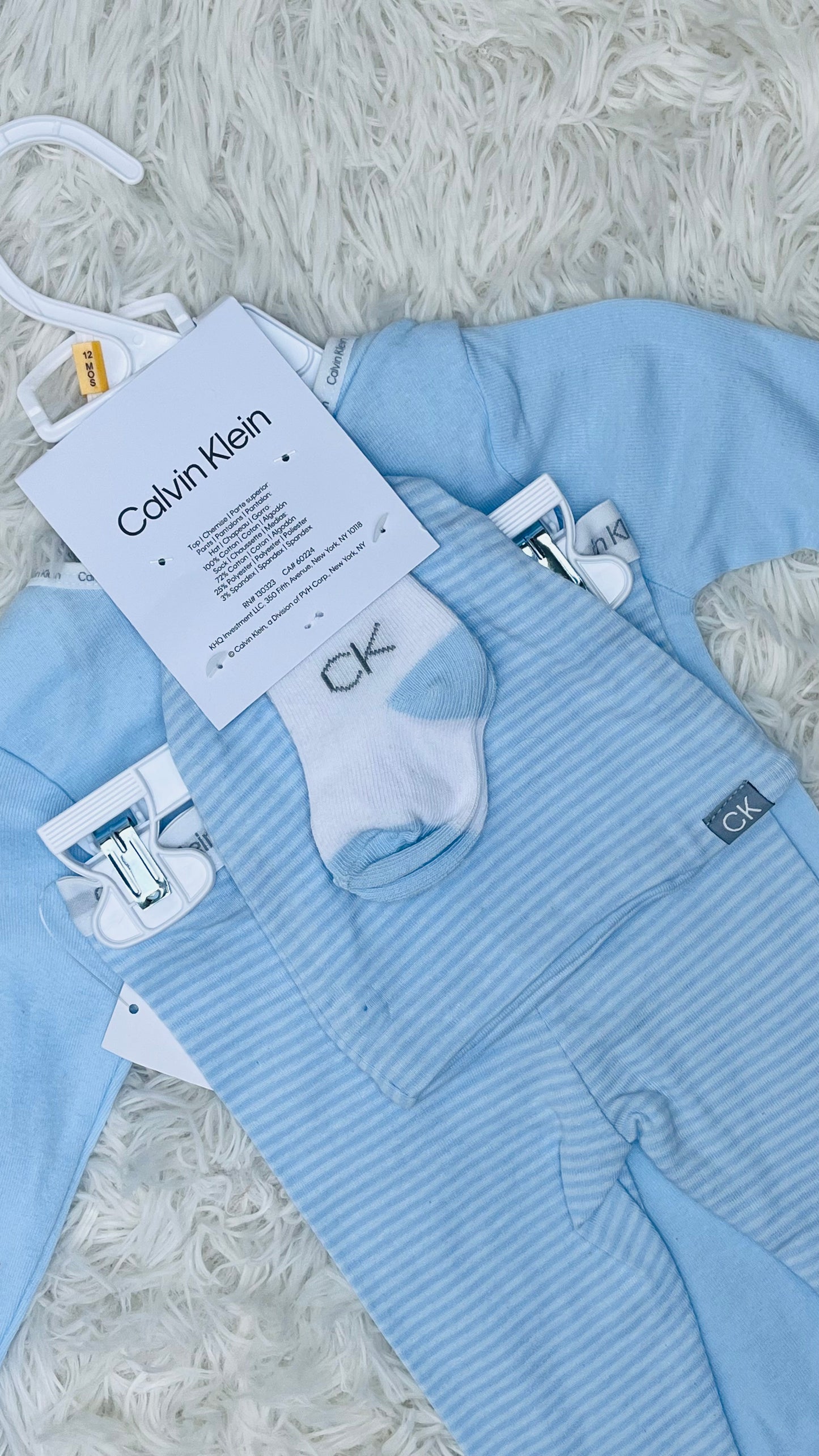 Conjunto 4 piezas azul Calvin Klein 12 meses, 18 meses